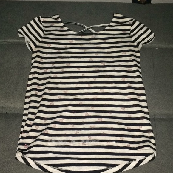 Girls Striped with Hearts Shirt - Picture 1 of 3